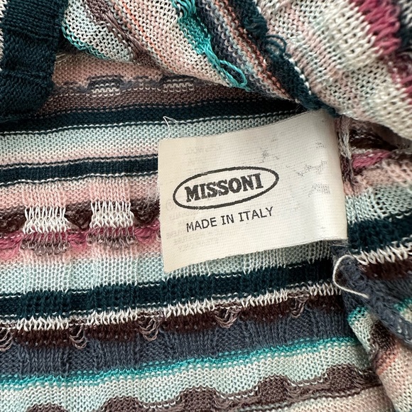 Missoni Italian knit top. Multi color gorgeous with white black or turquoise - Picture 3 of 4